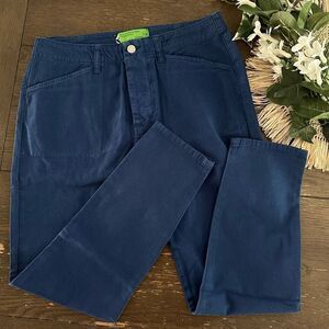 FREE PEOPLE X Sandrine Rose The Colony‎ Blue Denim Pants sz 24 NEW